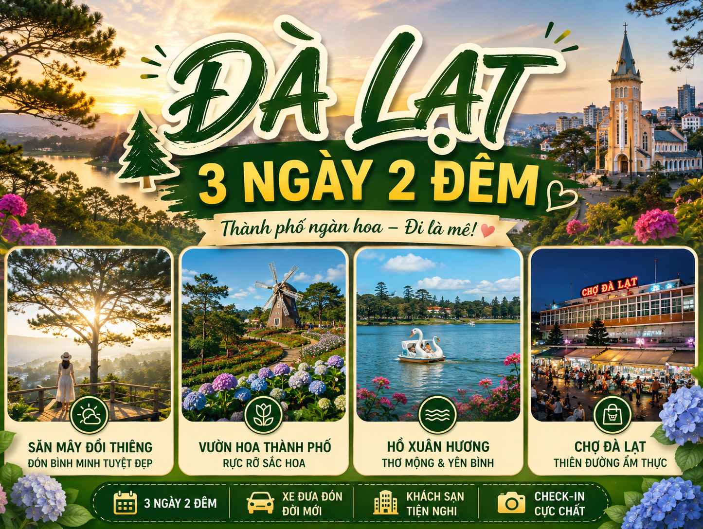 TOUR HỌC SINH ĐÀ LẠT 3N2Đ | TEAMBUILDING – GALA DINNER – KHÁCH SẠN 2-3 SAO